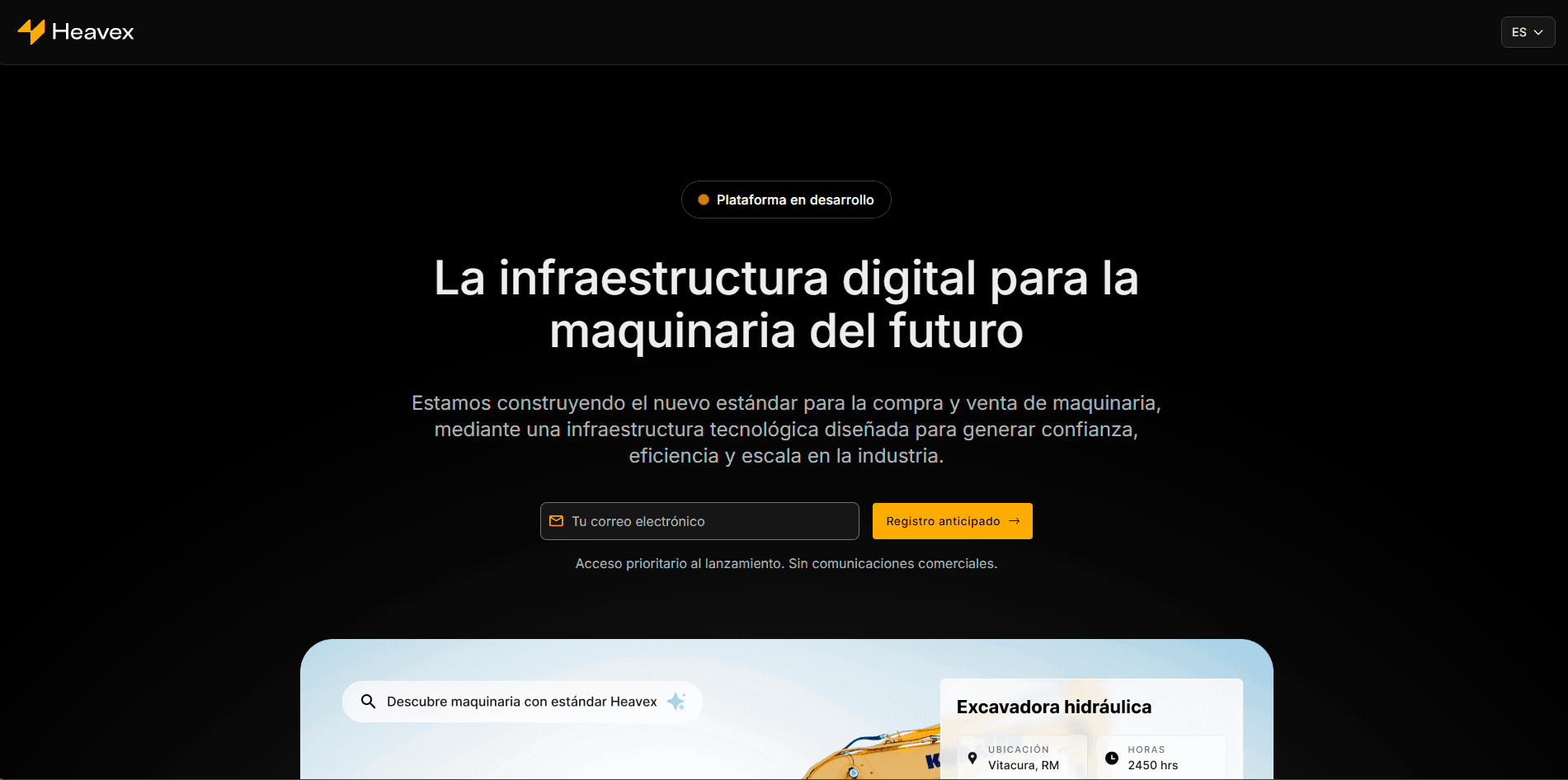 Captura del sitio web Heavex